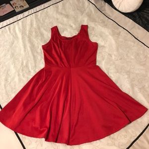 Red Sleeveless Flare/ A line Dress